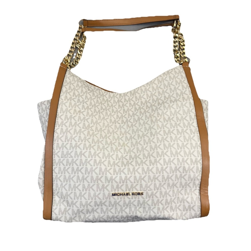 Michael Michael Kors Newbury Chain Shoulder Bag Vinilla Acorn  EUC - Picture 2 of 15